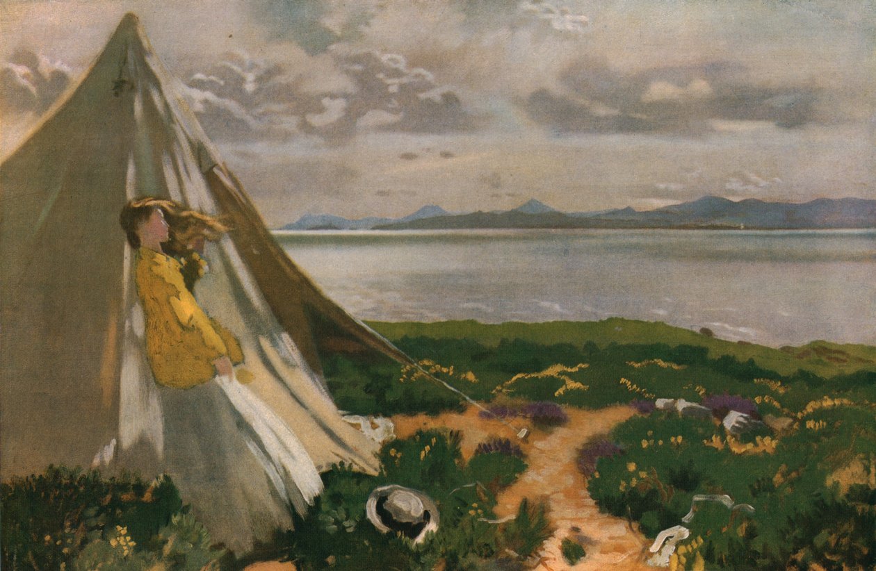 A Breezy Day: Howth Head, tidigt 1900-tal, c1930. av William Newenham Montague Orpen
