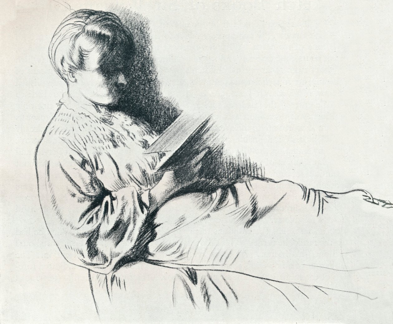 Teckning i sangvinsk, c1900-talet 1932 av William Newenham Montague Orpen