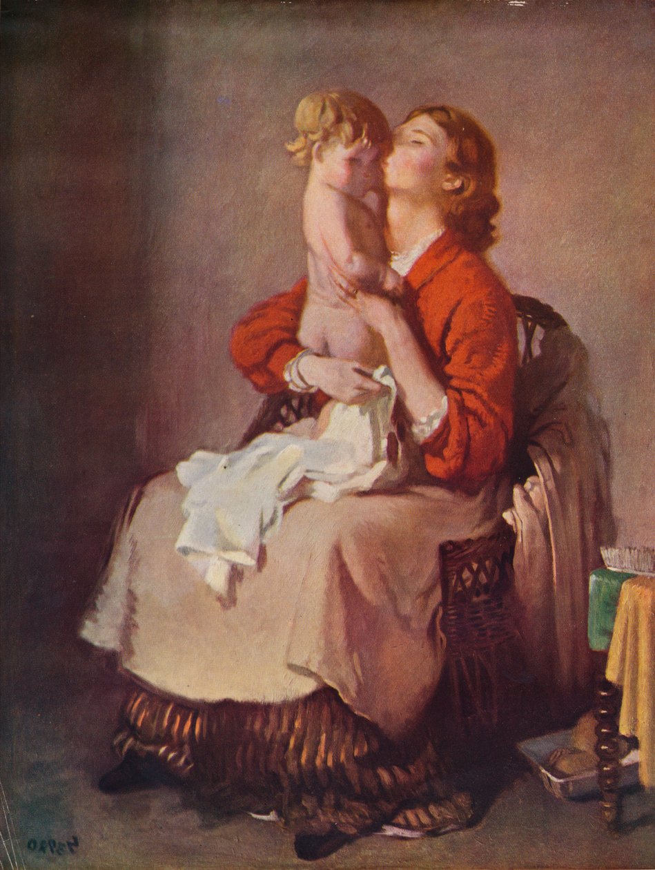 Lady Orpen och barn, 1935 av William Newenham Montague Orpen