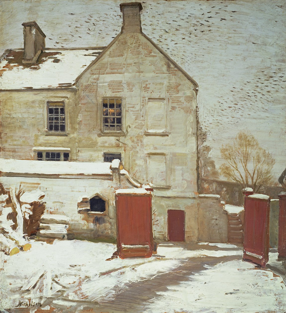 Gård i Snow, Sutton Veny av William Nicholson