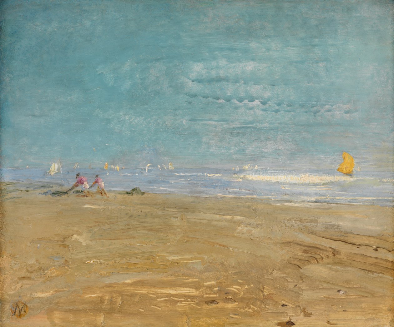 Slut på säsongen, Sirocco: The Lido (olja på panel) av William Nicholson