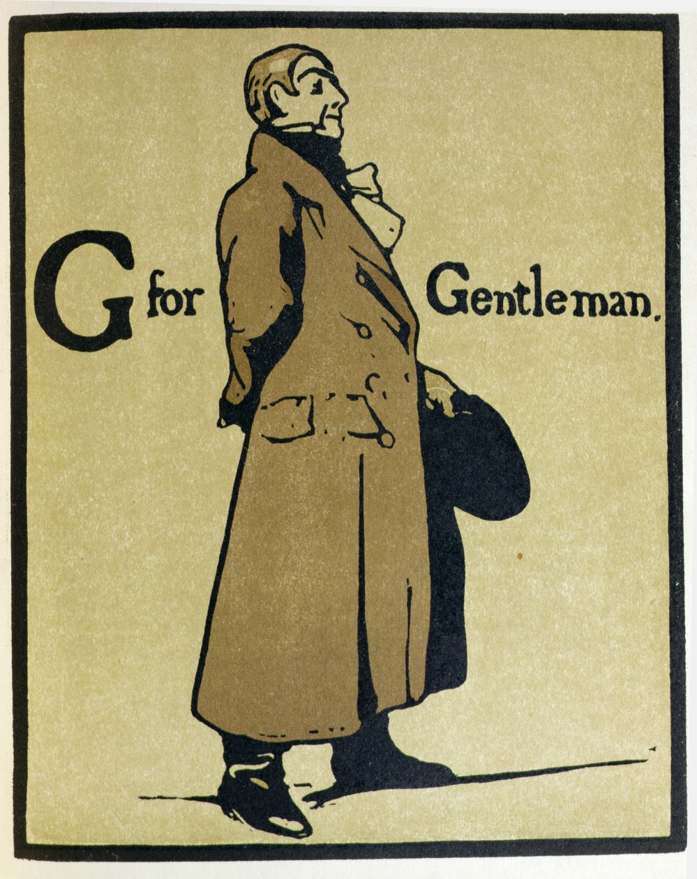 G är för Gentleman, illustration från "An Alphabet", publicerad av William Heinemann av William Nicholson