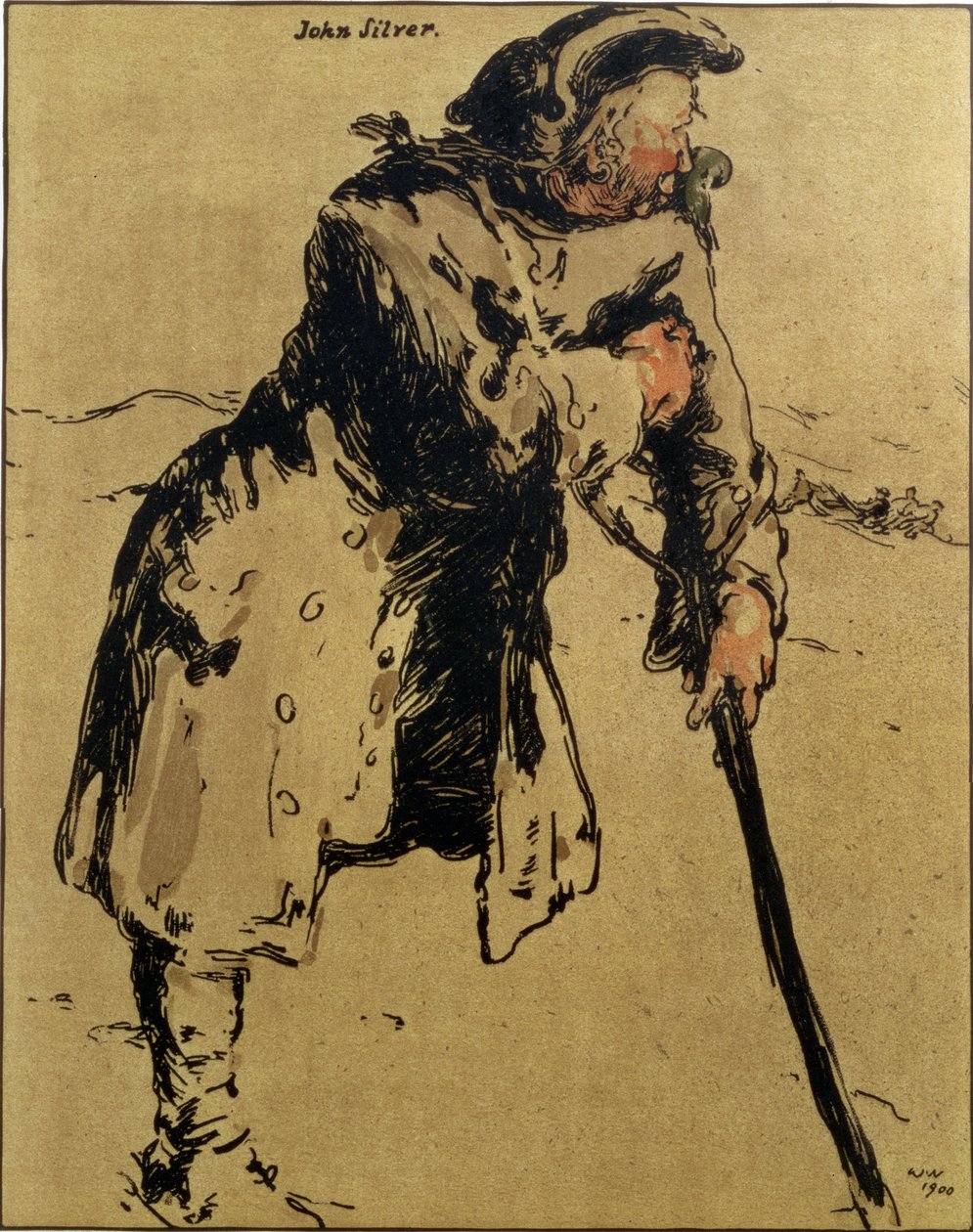 John Silver, illustration från 