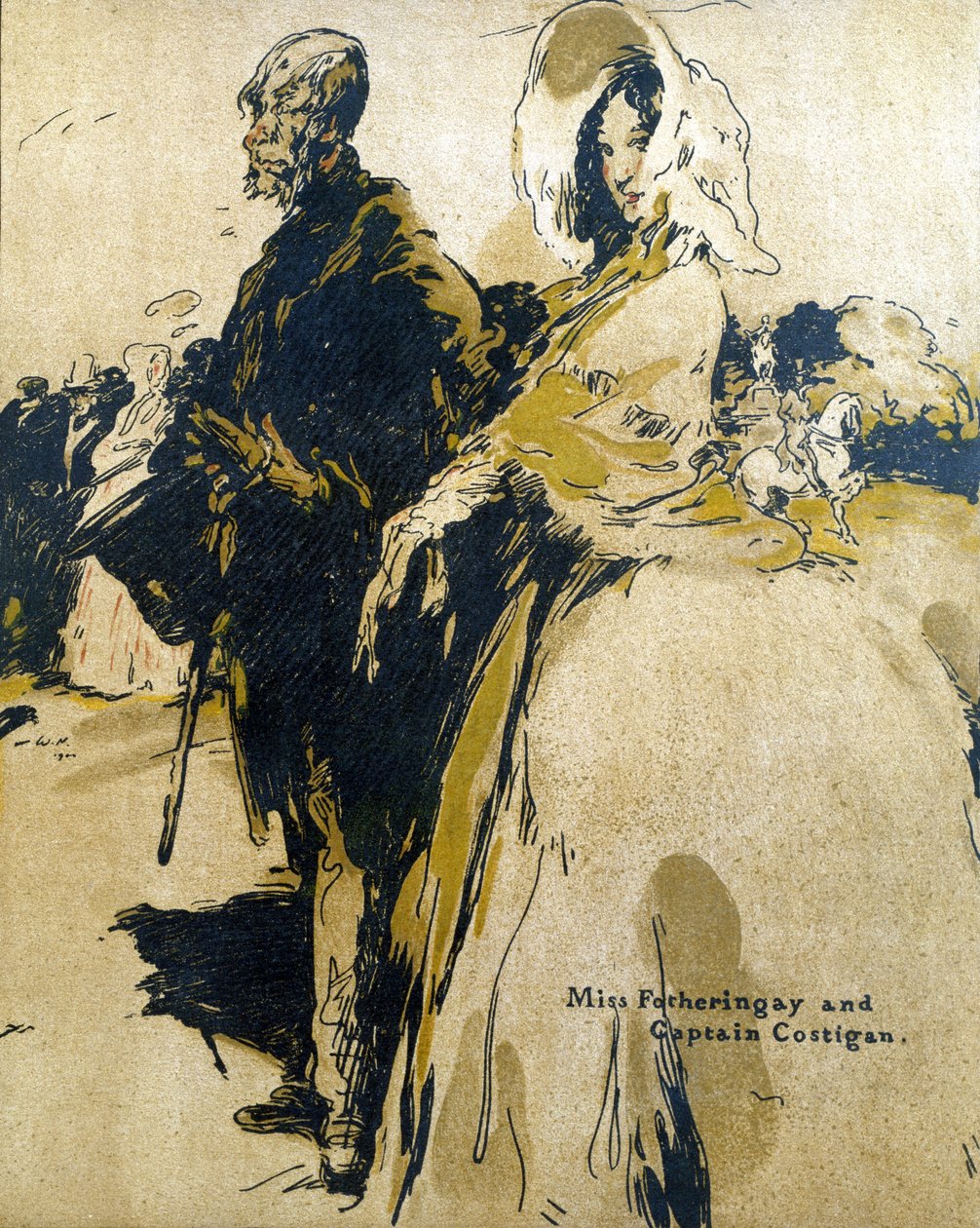 Miss Fotheringay och kapten Costigan, illustration från 