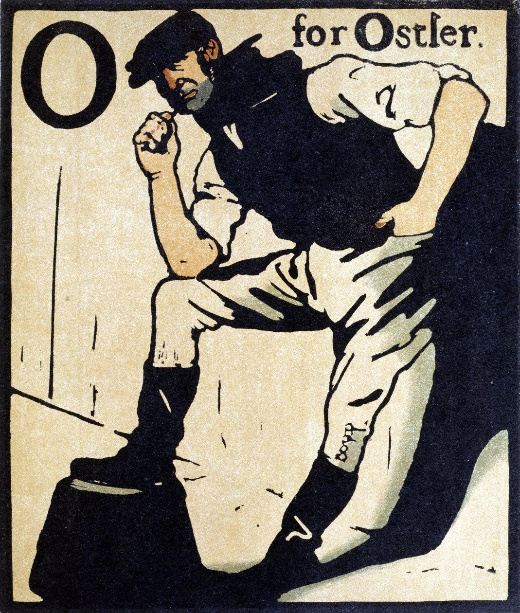 O för Ostler, illustration från "An Alphabet", publicerad av William Heinemann av William Nicholson