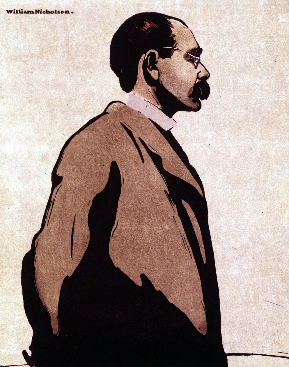 Porträtt av Rudyard Kipling - av William Nicholson (1872-1949) av William Nicholson