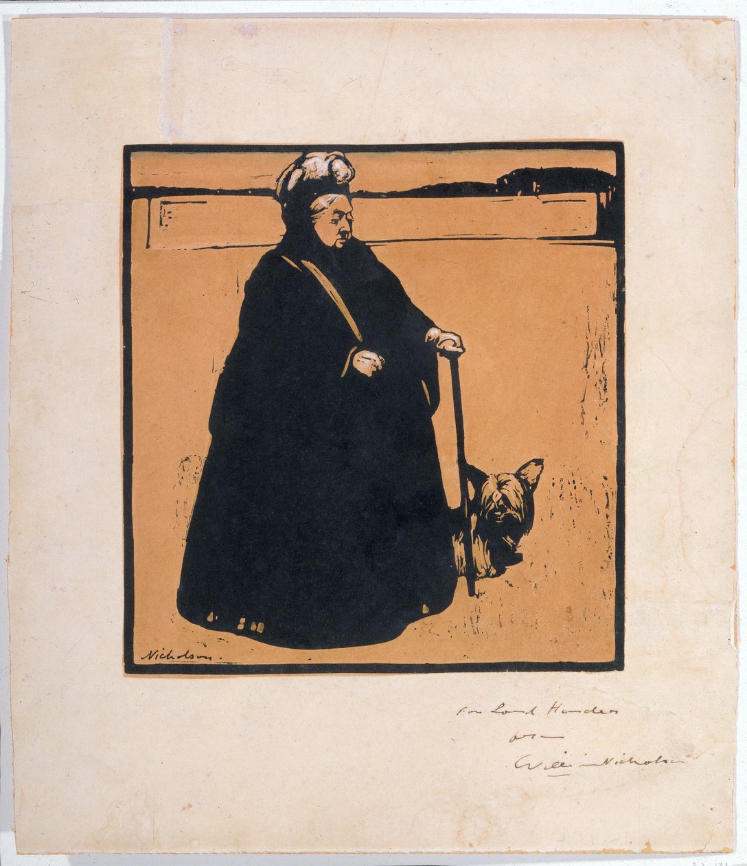 Porträtt av drottning Victoria med hund Drottning Victoria av William Nicholson