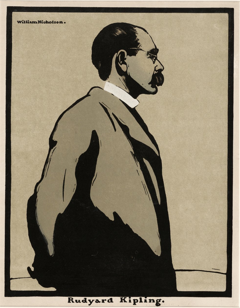 Rudyard Kipling (1865 - 1936), pub. 1899 (färglitografi) av William Nicholson