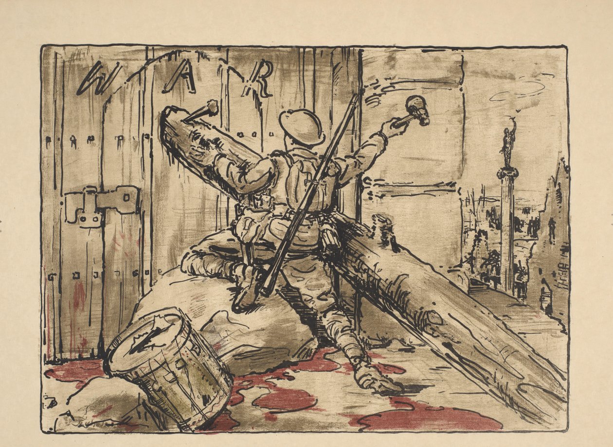 Soldat blockerar dörren till krigföring The End of War (originaltitel) Great War: Britain