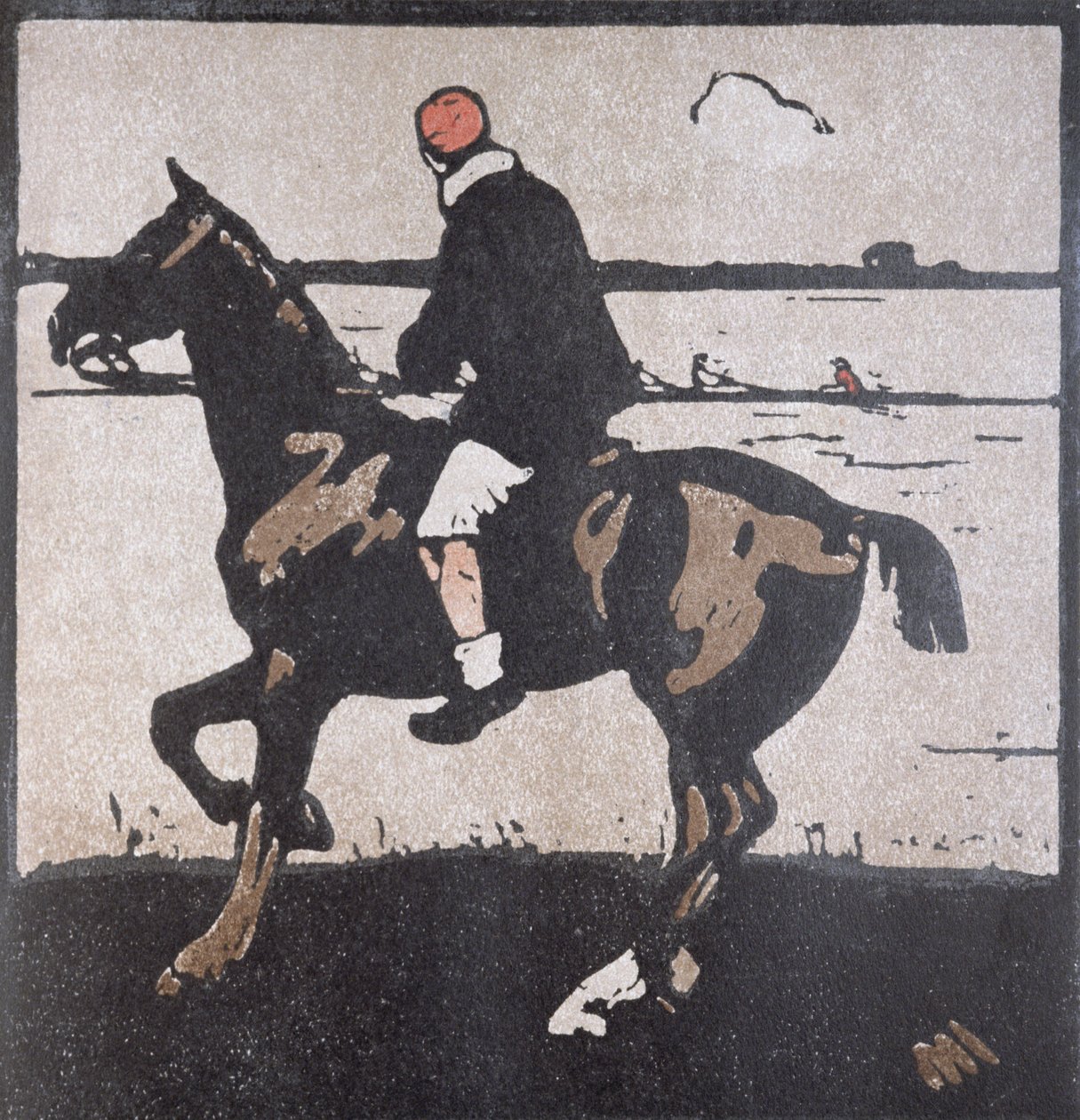 Aprilmånaden: Rodd, från "An Almanac of Twelve Sports", med ord av Rudyard Kipling, först publicerad av William Heinemann av William Nicholson