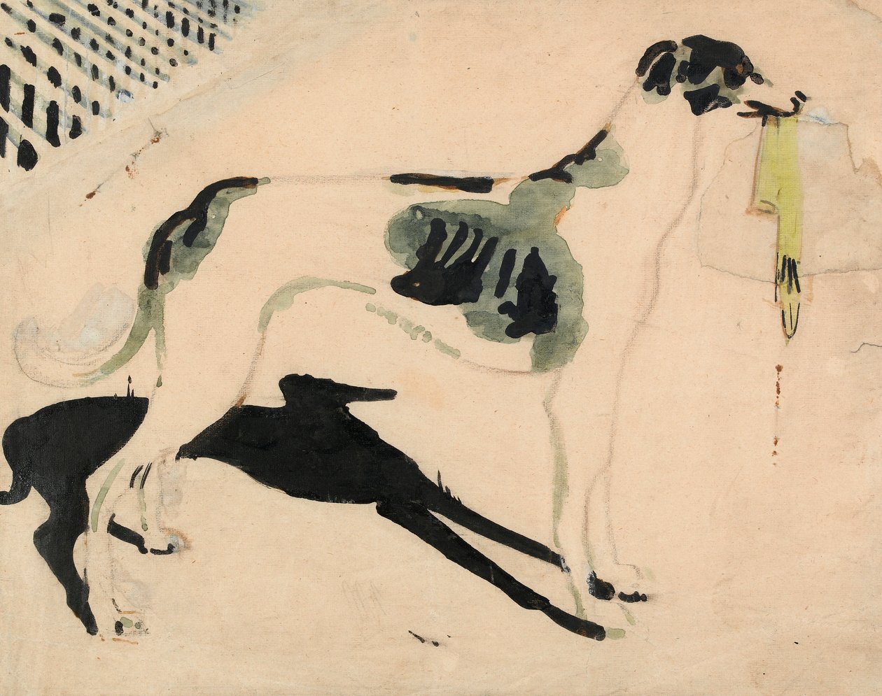Vinthunden med handsken (akvarell och grafit på papper) av William Nicholson
