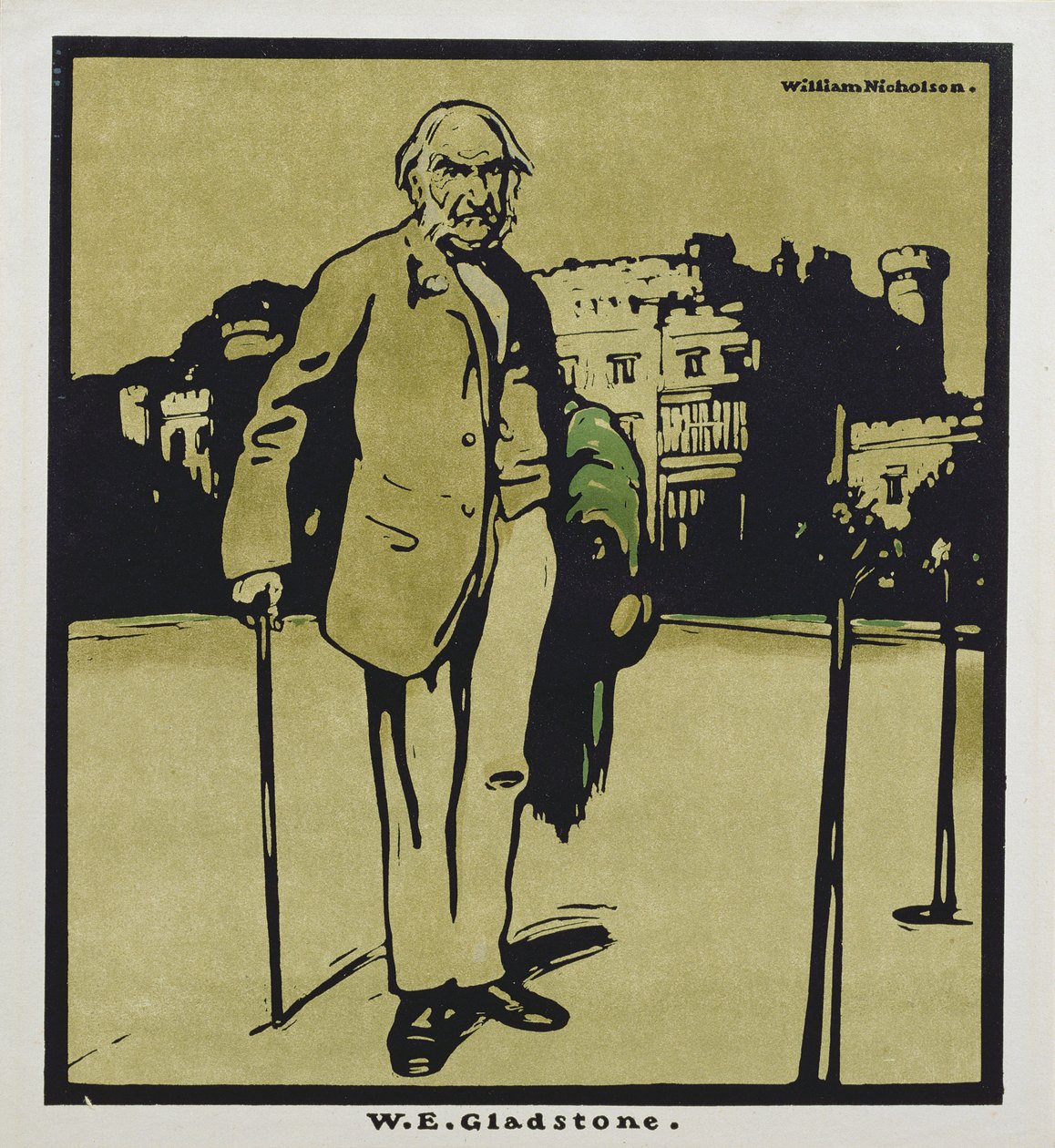 VI. Gladstone, från "Twelve Portraits", först utgiven av William Heinemann av William Nicholson