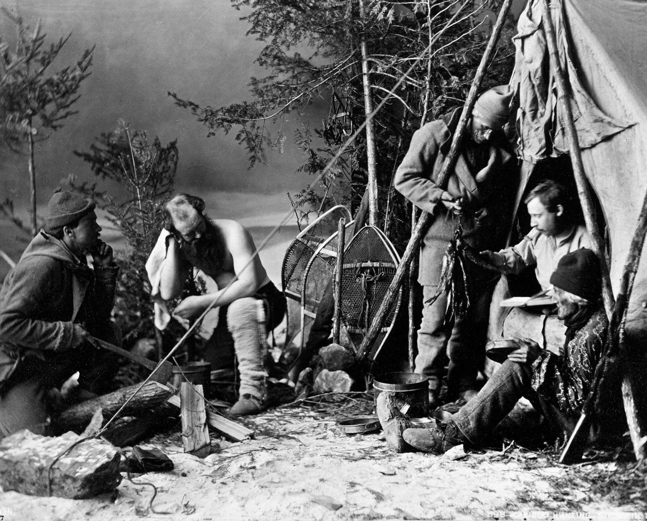 Life of the Trapper i Kanada, foto av Nottman, cirka 1890. av William Notman
