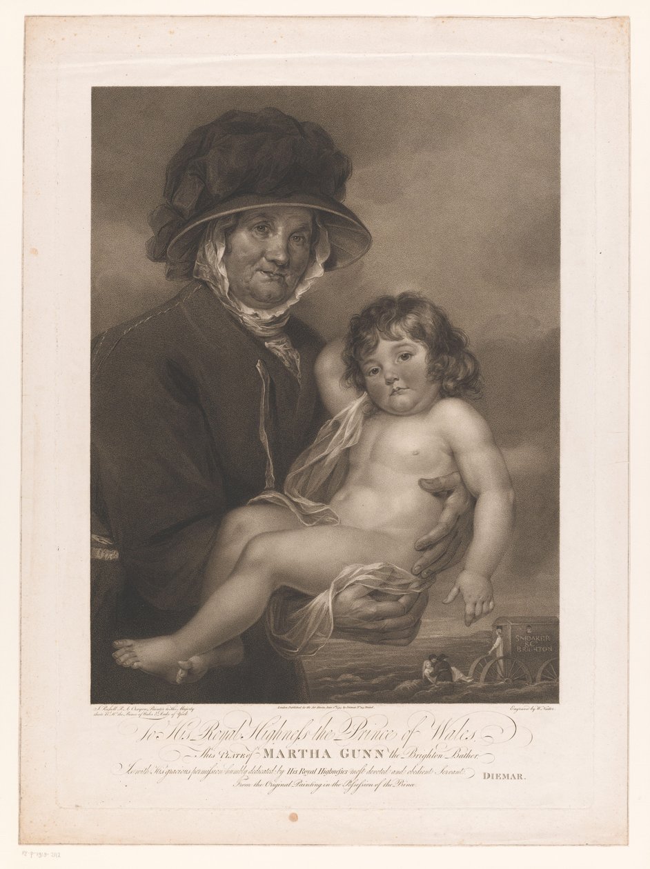 Martha Gunn bär en öppen snäll Martha Gunn the Brighton Bather (titel på objekt) av William Nutter