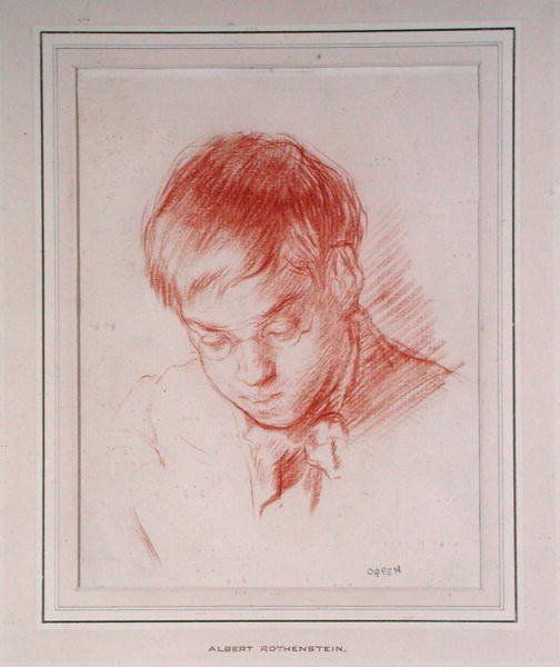 Porträtt av Albert Rothenstein (Rutherstone) (1881-1953) 1899 (röd penna på papper) av William Orpen