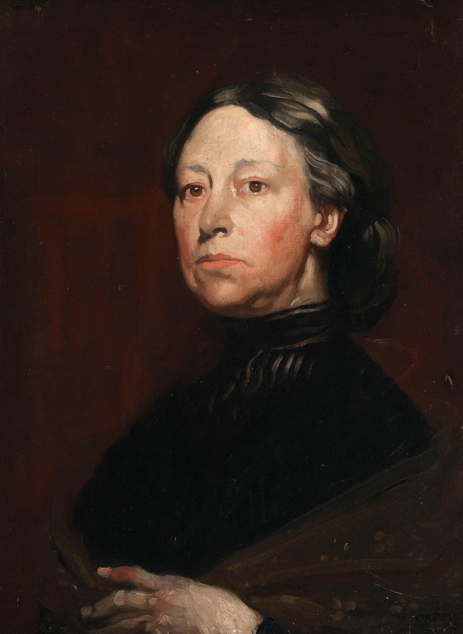 Porträtt av Augusta Gregory (1852-1932), dramatiker och folklorist av William Orpen