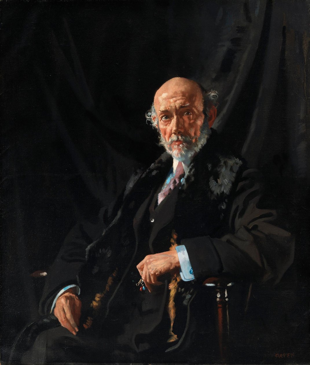 Porträtt av dr E. J. Dillon, krigskorrespondent och publicist av William Orpen