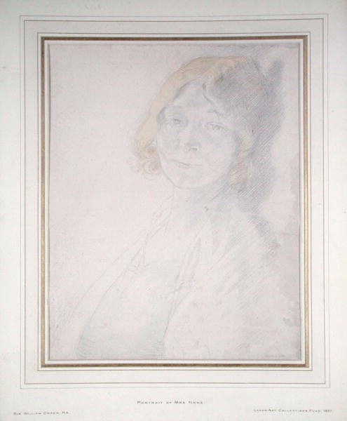 Porträtt av Mrs Hone (penna och akvarell på papper) av William Orpen