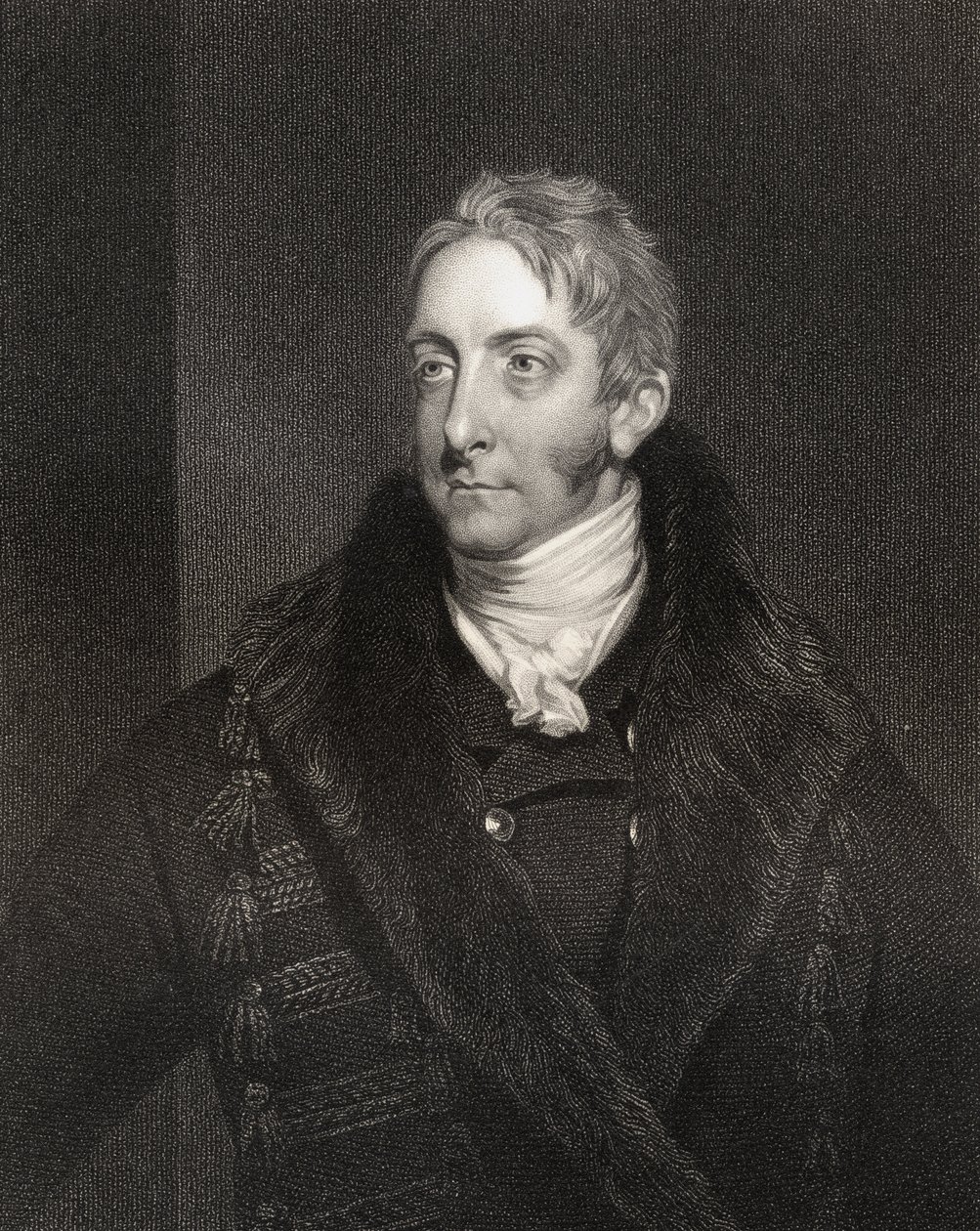 Cropley Ashley Cooper, 6th Earl of Shaftesbury, graverad av W. Holl (1807-71), från "National Portrait Gallery, volume IV", publicerad omkring 1835. av William Owen