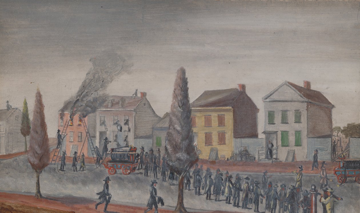 Bekämpa en brand, 1870-talet. av William P. Chappel