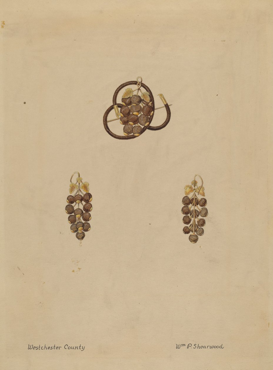 Hårbrosch och örhängen av William P. Shearwood