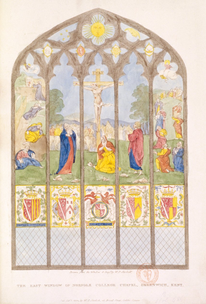 The East window of Norfolk College Chapel, Greenwich, London, 1804 av William P Sherlock