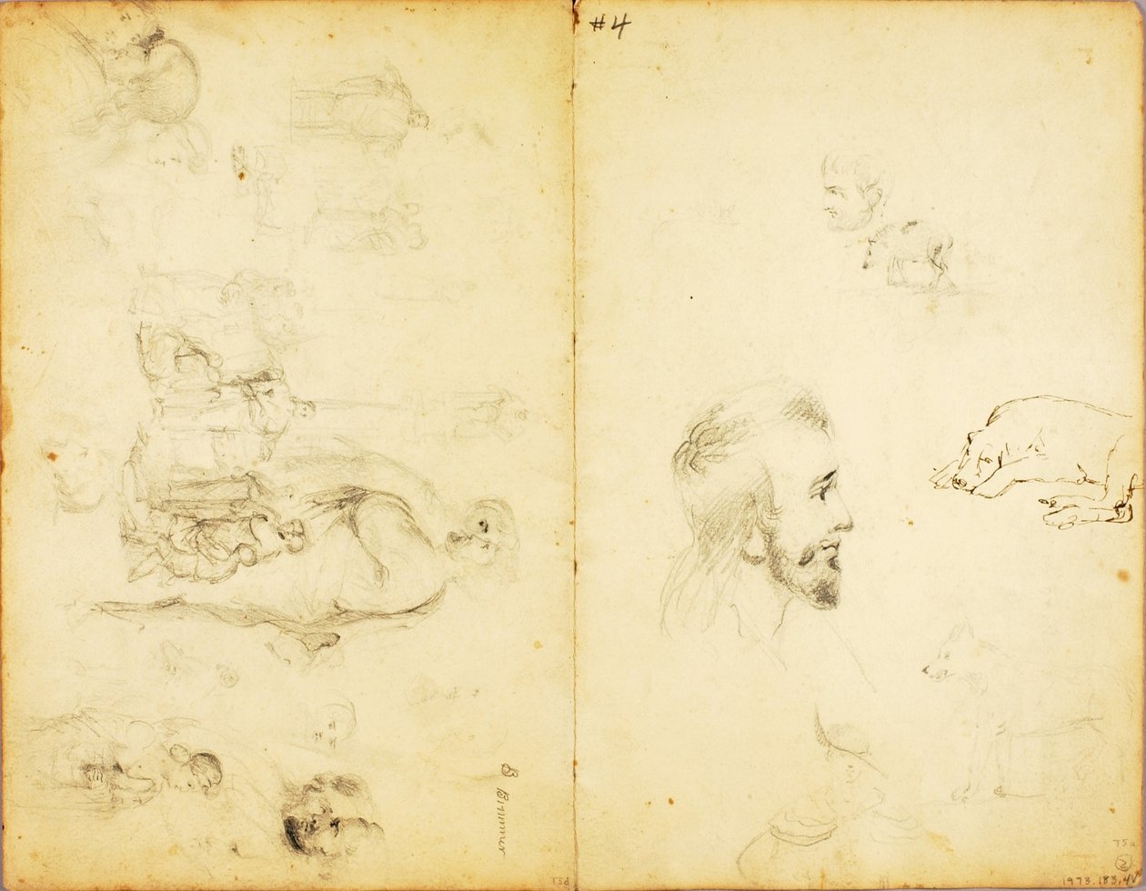 (Studier - Kristus som predikar, mannen med spjutet etc.) av William Page