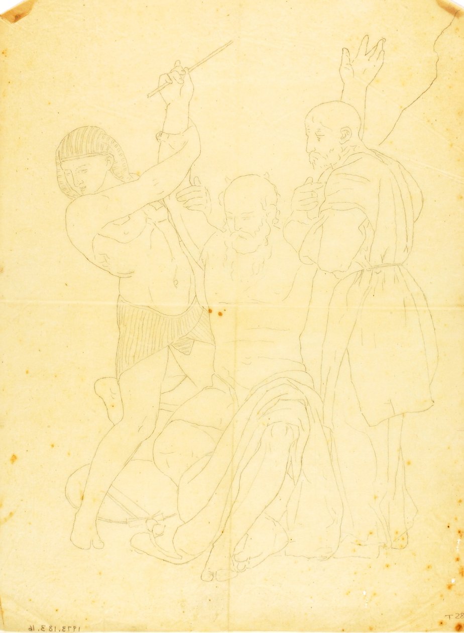 Mose, Aron och Hur på berget Horeb (påklädd studie) av William Page