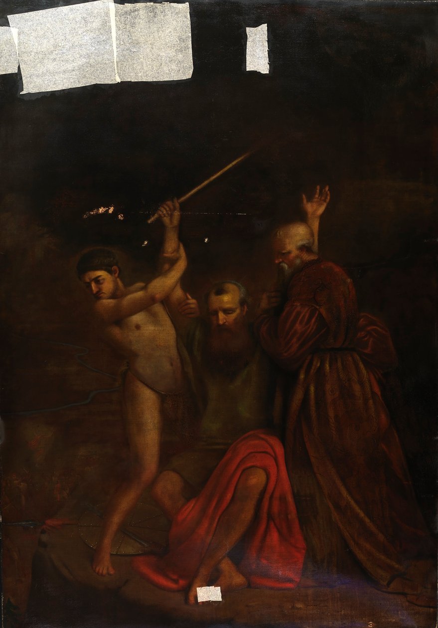 Mose, Aron och Hur på berget Horeb av William Page