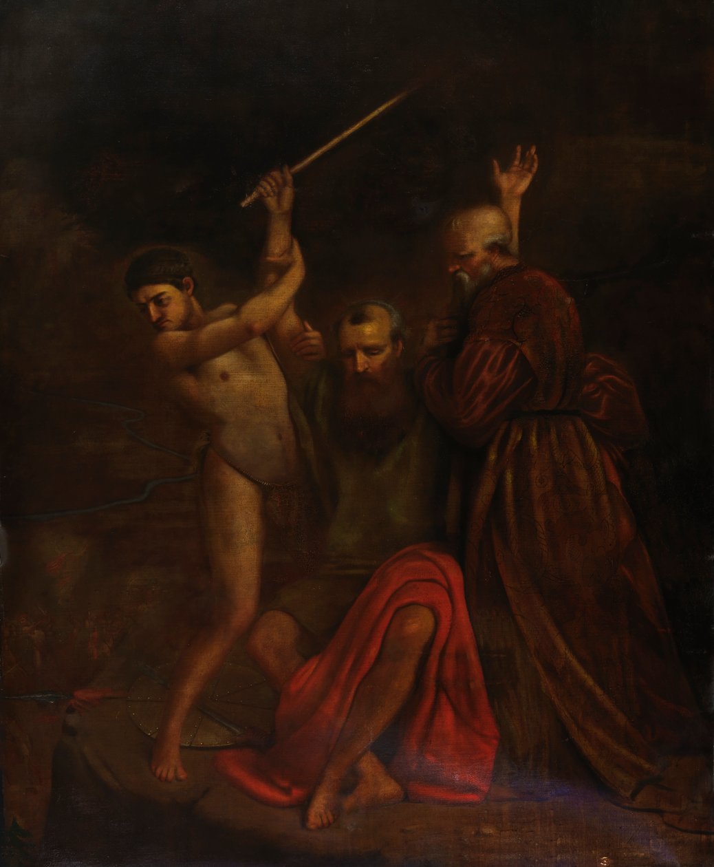 Moses, Aron och Hur på berget Horeb, 1857. av William Page