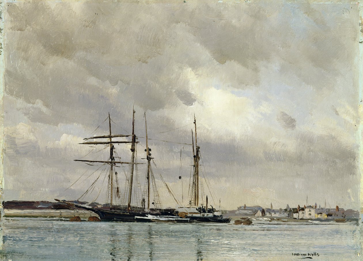 Båtar i hamnen, lastar China Clay, ca 1900 av William Page Atkinson Wells