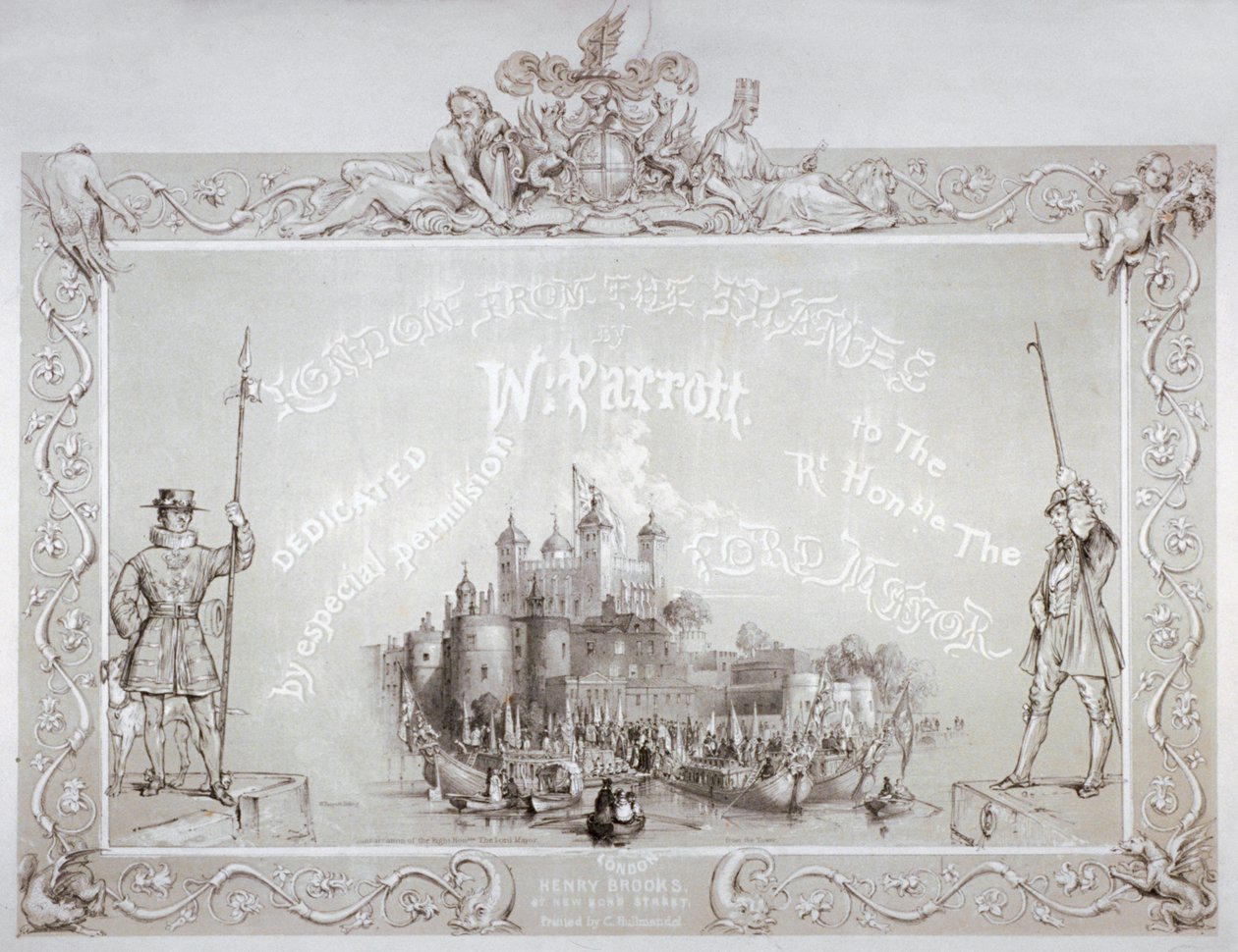 Lord Mayor Thomas Johnson och hans följe går ombord från Towern i London, 1840 av William Parrott