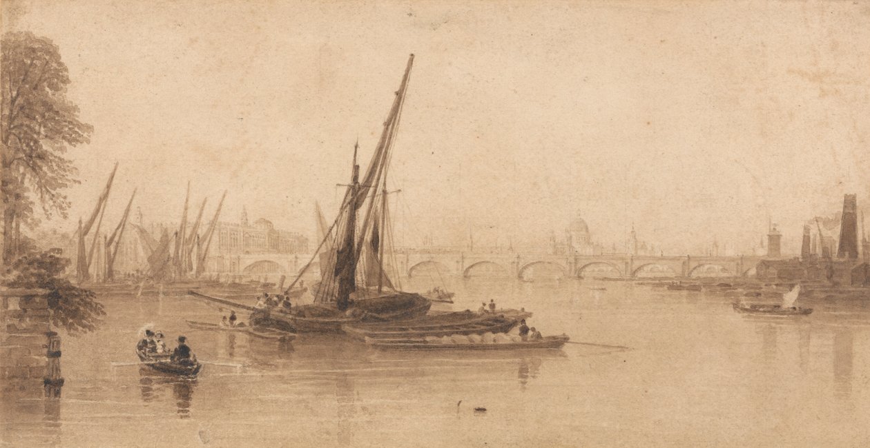 Waterloo Bridge från Garden of M. A. Taylor, Esq. av William Parrott