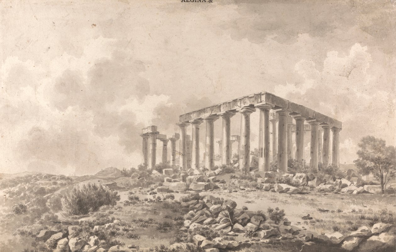 Jupiter Panhellenios tempel i Aegina av William Pars