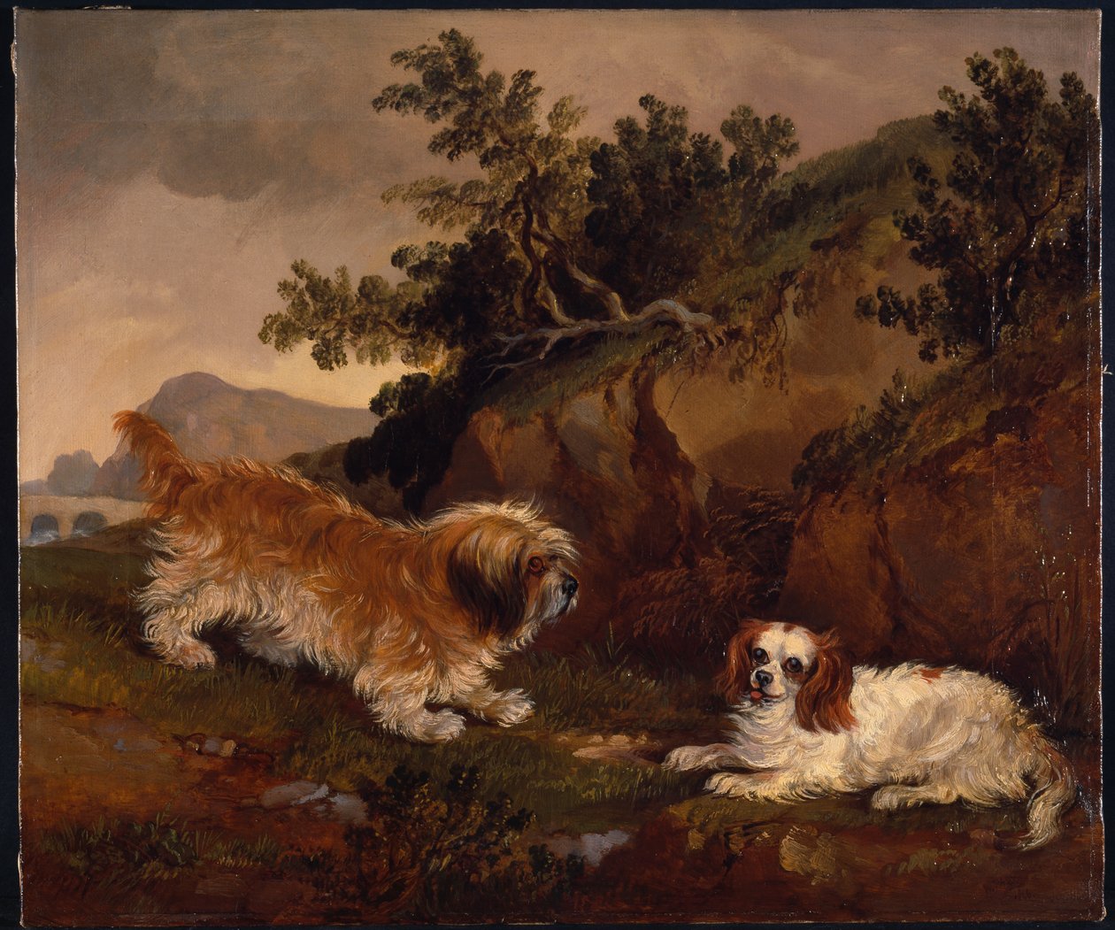 Landskap med spaniel och terrier av William Pascoe
