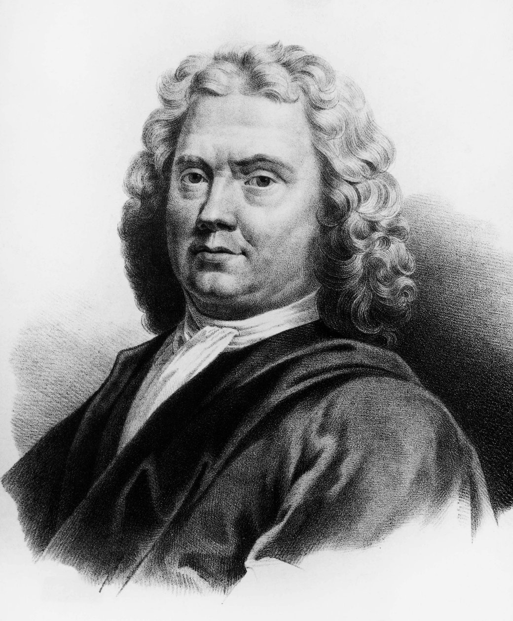 Porträtt av Herman Boerhaave (1668-1738), holländsk läkare, kemist och botaniker, gravyr av Nicolas Toussaint Charlet