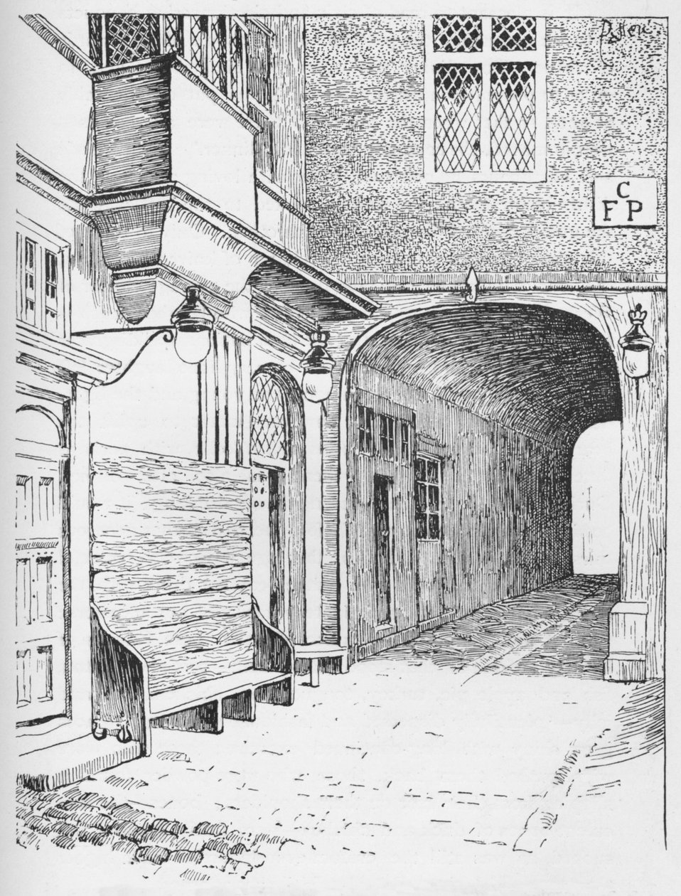 Entrance to Speakers Ward som den såg ut före branden, c1897 av William Patten