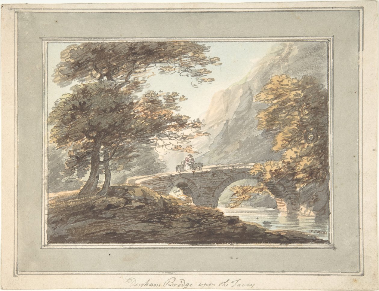 Denham Bridge på Tavy, 1780-1830. av William Payne
