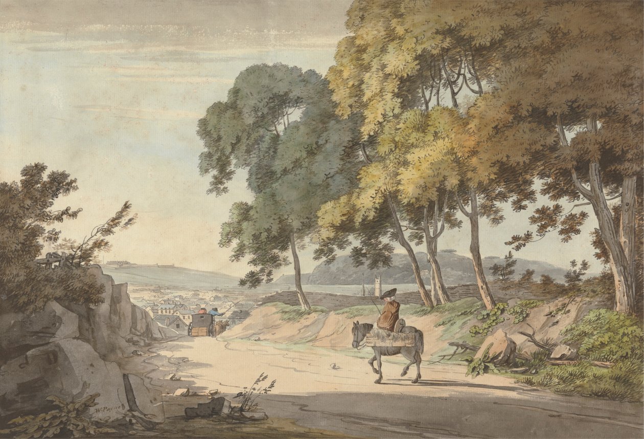 Vy över Plymouth tagen från de sju träden, Exeter Road av William Payne
