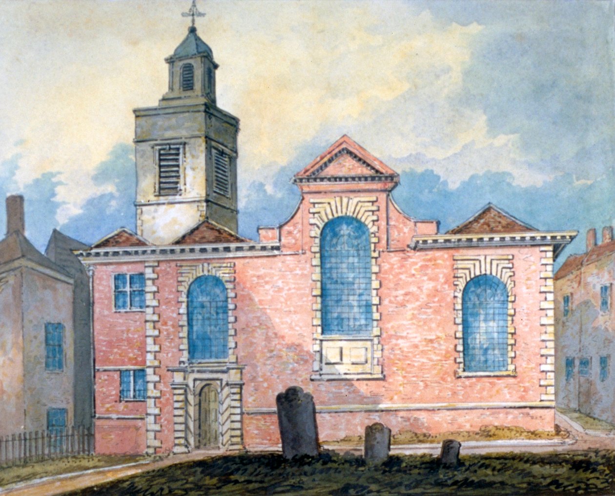 Exteriör vy av St Anne och St Agnes, City of London, c1810. av William Pearson