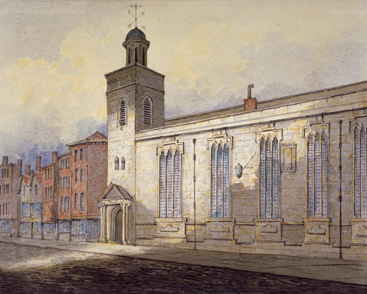 Utsikt över St Katherine Crees solur, City of London, c1815. av William Pearson
