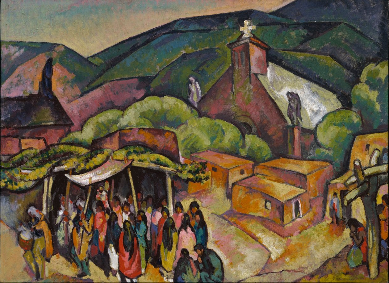 Högtidsdag: San Juan Pueblo av William Penhallow Henderson