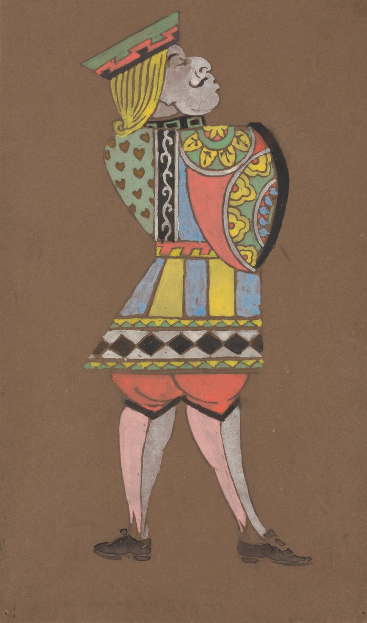 Knave of Hearts kostymdesign för Alice-in-Wonderland. av William Penhallow Henderson