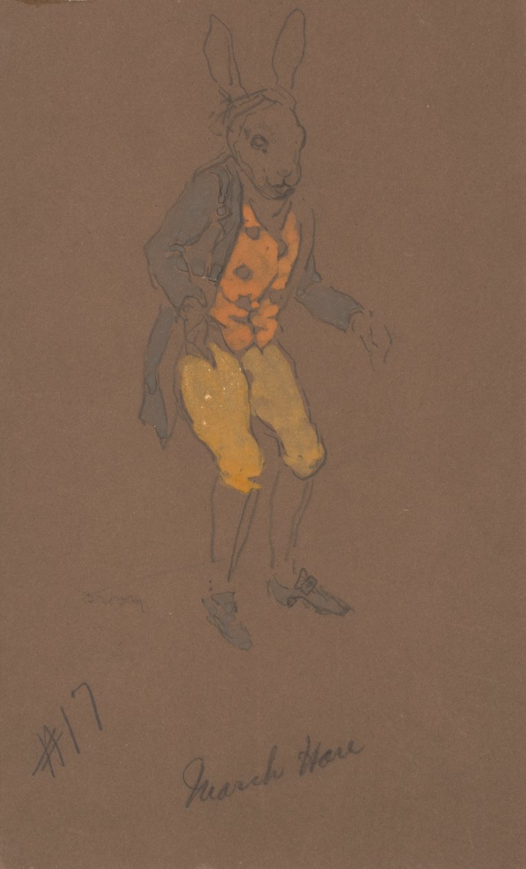 March Hare-dräktdesign från Alice-in-Wonderland, 1915. av William Penhallow Henderson
