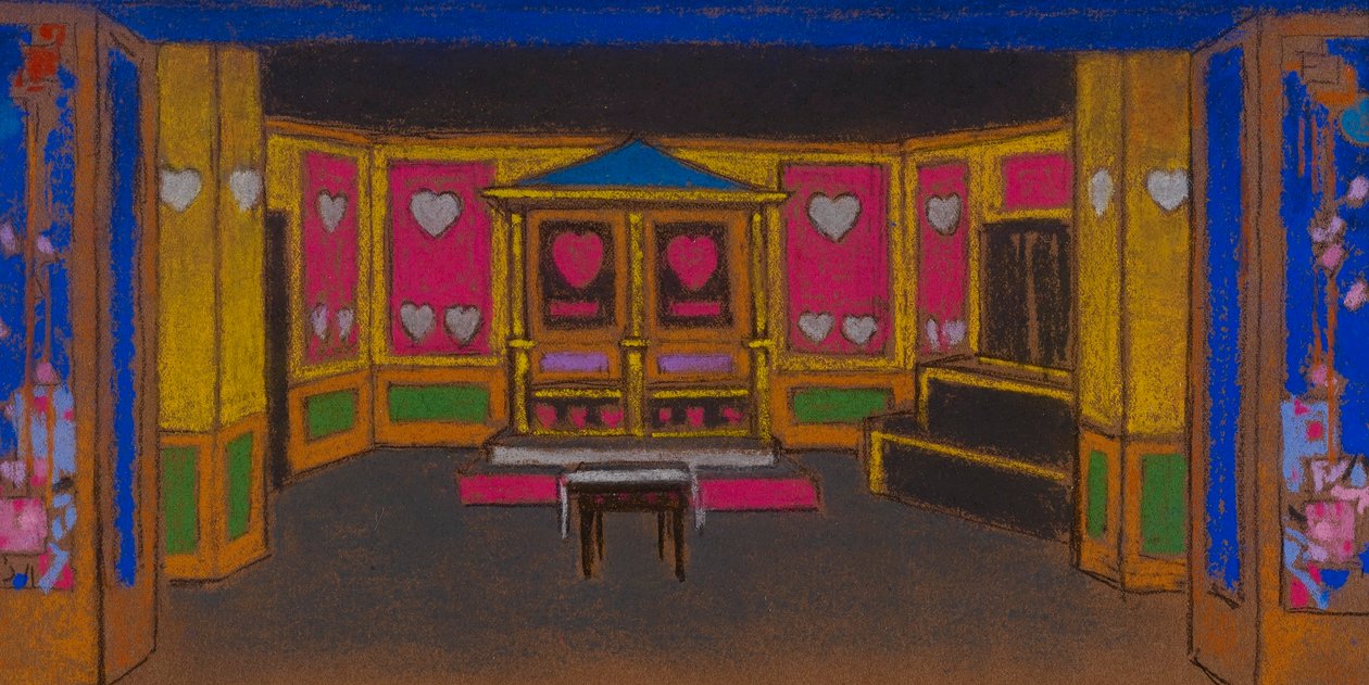 The Court of Hearts (scenografi för Alice i Underlandet) av William Penhallow Henderson