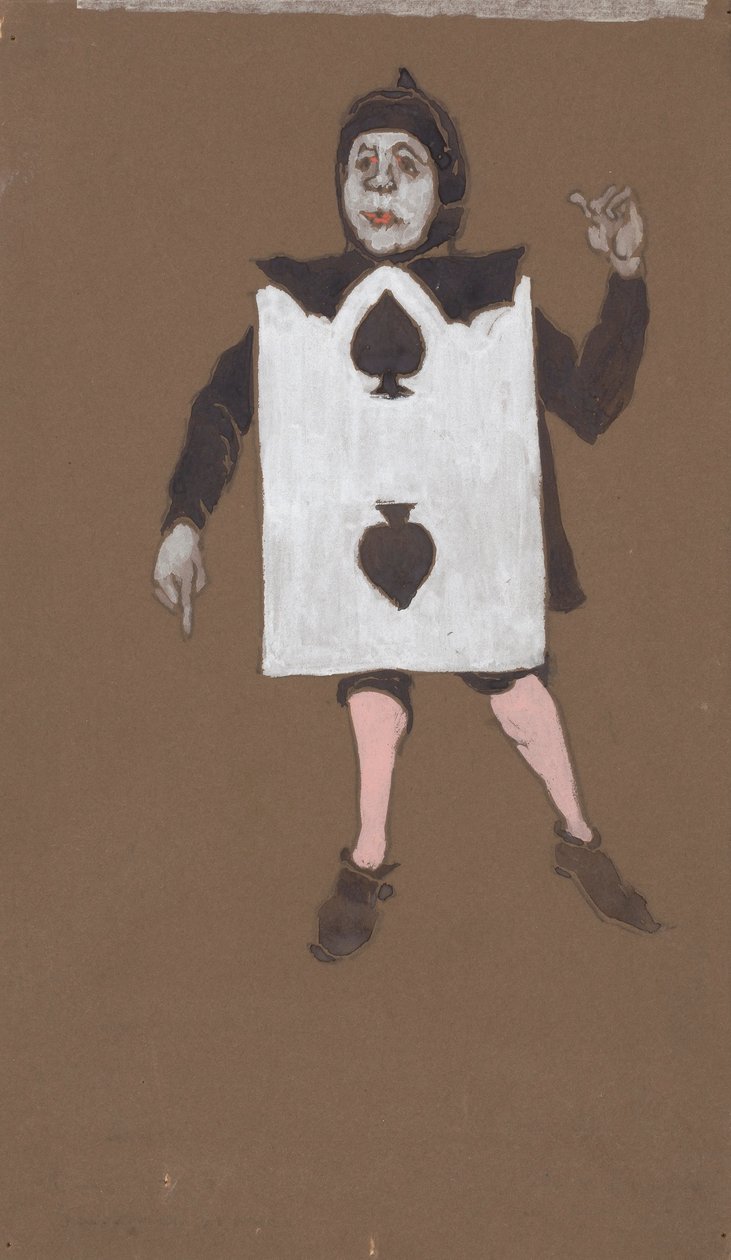 Spader två (kostymdesign för Alice i Underlandet, 1915) av William Penhallow Henderson