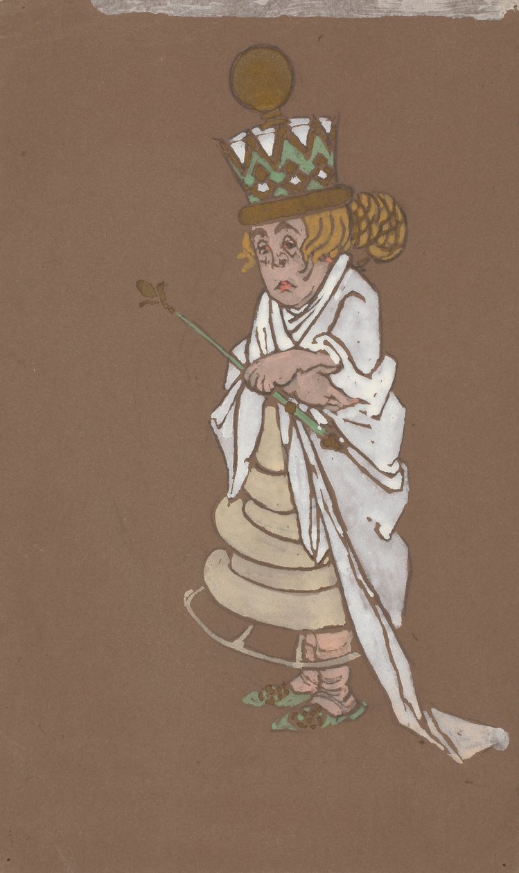 White Queen (kostymdesign för Alice i Underlandet) 1915 av William Penhallow Henderson