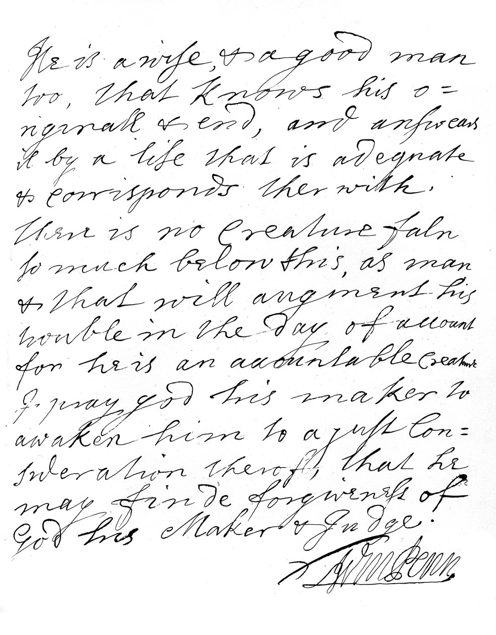 Ett brev från William Penn från Pennsylvania, sent 1600-tidigt 1700-tal, 1840. av William Penn
