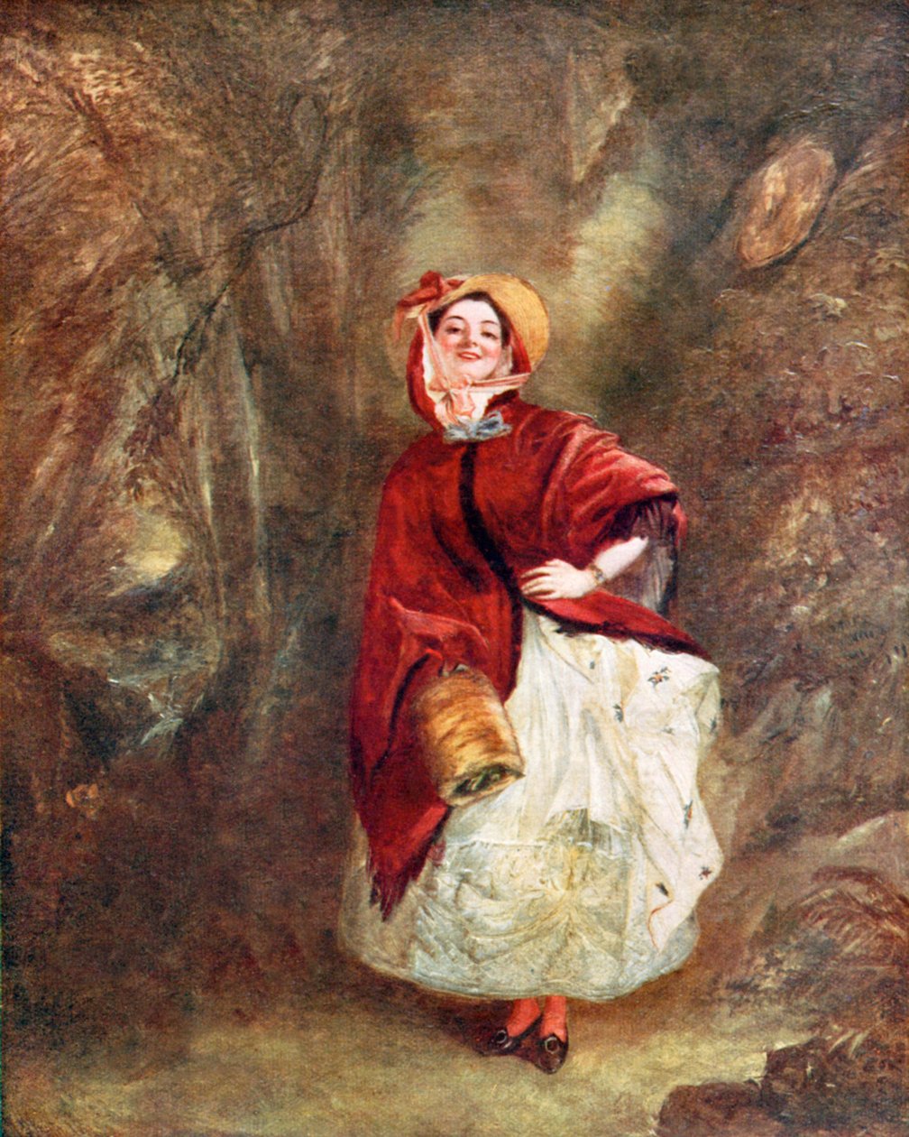 Dolly Varden (färglitografi) av William Powell (after) Frith