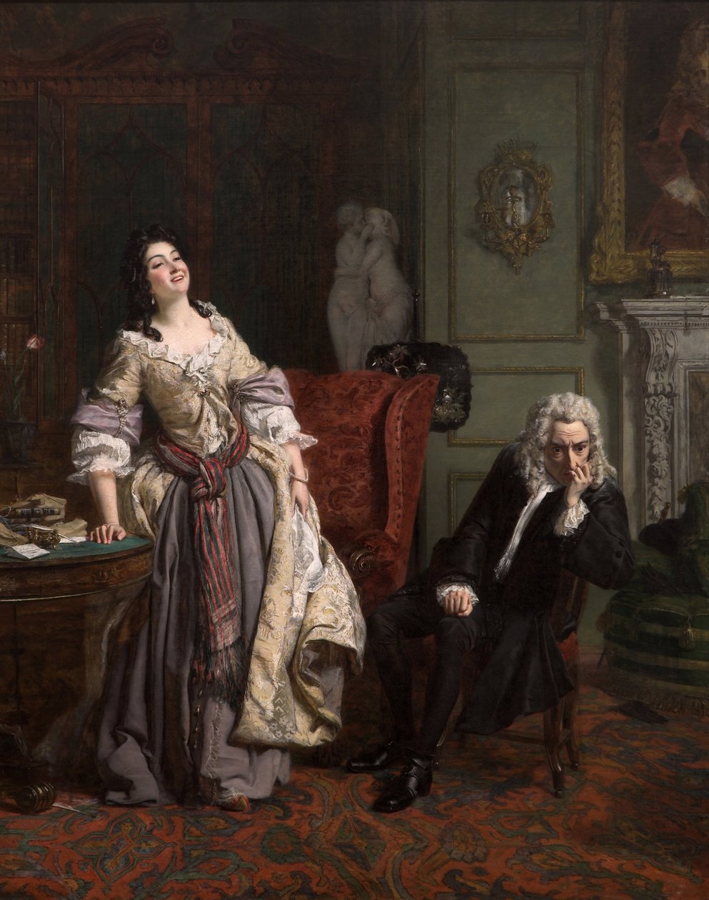 Alexander Pope förklarade sin kärlek till Lady Mary Wortley Montagu, 1852 av William Powell Frith